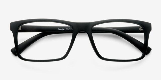 Persian Matte Black PlasticEyeglass Frames from EyeBuyDirect, Closed View