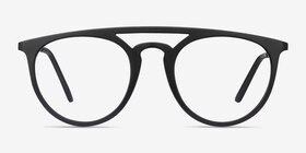 Fiasco Matte Black Plastique Montures de lunettes de vue d'EyeBuyDirect, Vue de Face