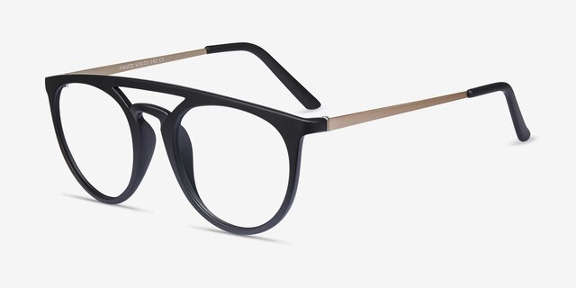 Fiasco Matte Black PlastiqueMontures de lunettes de vue d'EyeBuyDirect, Vue d'Angle
