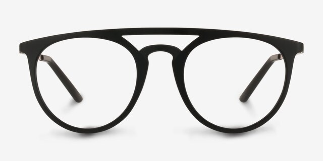 Fiasco Matte Navy PlasticEyeglass Frames from EyeBuyDirect, Front View