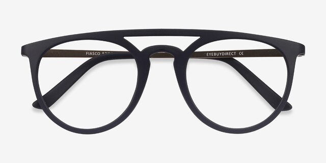 Fiasco Matte Navy PlasticEyeglass Frames from EyeBuyDirect, Closed View