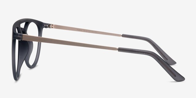 Fiasco Matte Gray MetalEyeglass Frames from EyeBuyDirect, Side View