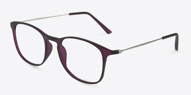 Little Bit Matte Purple PlasticEyeglass Frames from EyeBuyDirect, Angle View