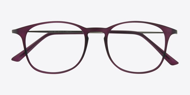 Little Bit Matte Purple PlasticEyeglass Frames from EyeBuyDirect, Closed View