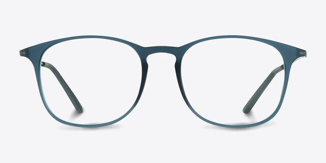 Little Bit Matte Blue PlasticEyeglass Frames from EyeBuyDirect, Front View