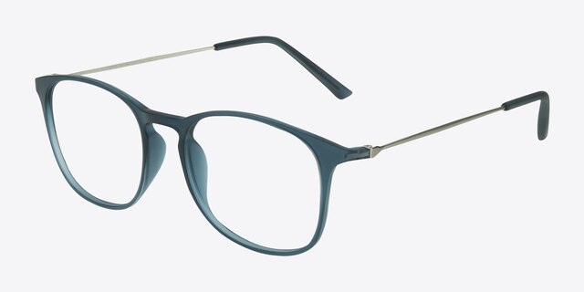 Little Bit Matte Blue PlasticEyeglass Frames from EyeBuyDirect, Angle View