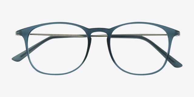 Little Bit Matte Blue PlasticEyeglass Frames from EyeBuyDirect, Closed View
