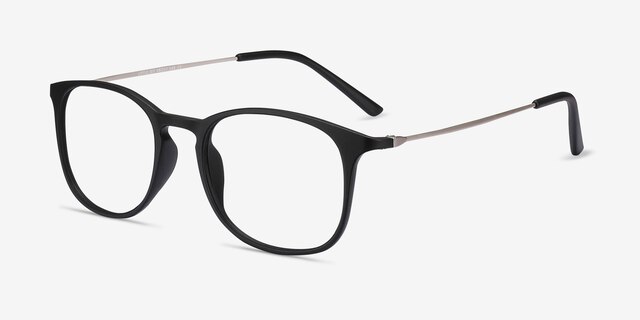 Little Bit Matte Black PlasticEyeglass Frames from EyeBuyDirect, Angle View