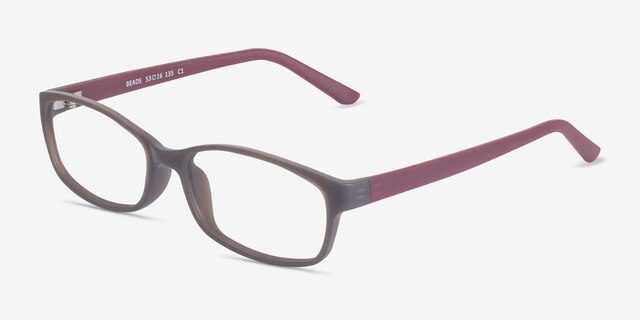 Beads Matte Gray PlasticEyeglass Frames from EyeBuyDirect, Angle View