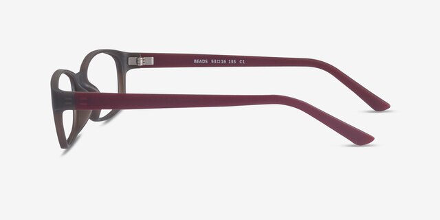 Beads Matte Gray PlasticEyeglass Frames from EyeBuyDirect, Side View