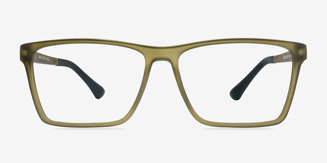Equation Matte Olive PlasticEyeglass Frames from EyeBuyDirect, Front View