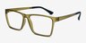 Equation Matte Olive PlasticEyeglass Frames from EyeBuyDirect, Angle View