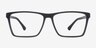 Equation Matte Black PlasticEyeglass Frames from EyeBuyDirect, Front View