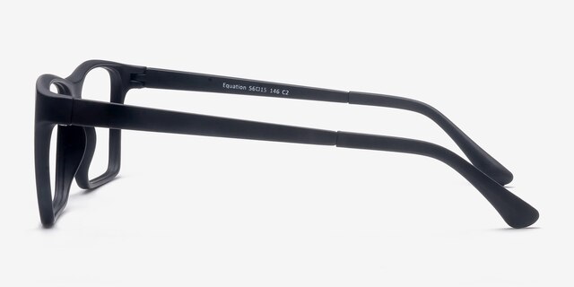 Equation Matte Black PlasticEyeglass Frames from EyeBuyDirect, Side View