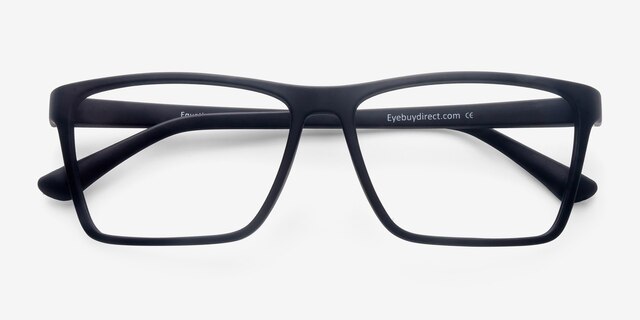 Equation Matte Black PlasticEyeglass Frames from EyeBuyDirect, Closed View