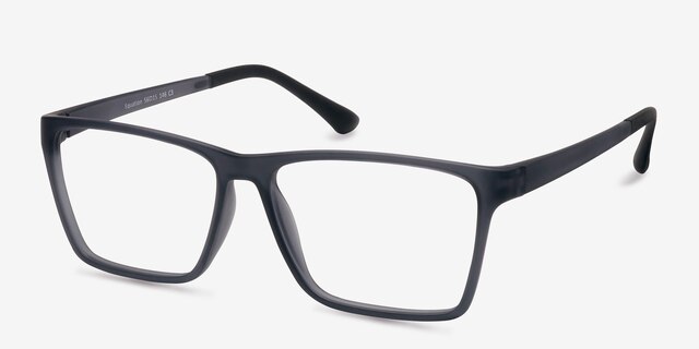 Equation Matte Gray PlasticEyeglass Frames from EyeBuyDirect, Angle View