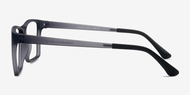 Equation Matte Gray PlasticEyeglass Frames from EyeBuyDirect, Side View