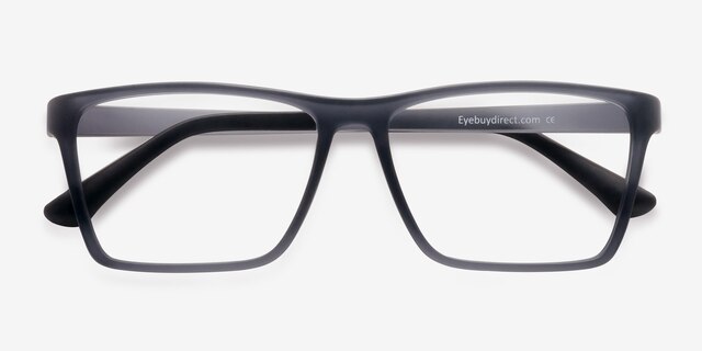 Equation Matte Gray PlasticEyeglass Frames from EyeBuyDirect, Closed View