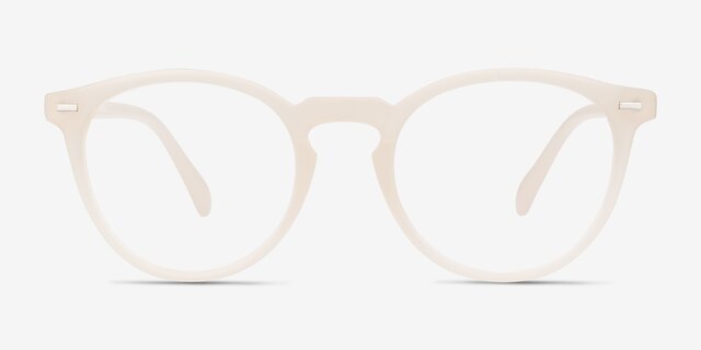 Peninsula Matte White PlastiqueMontures de lunettes de vue d'EyeBuyDirect, Vue de Face