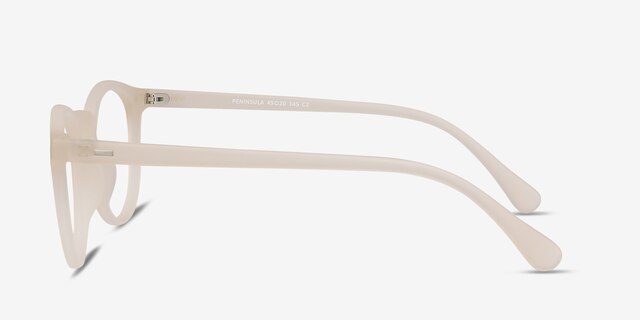 Peninsula Matte White PlastiqueMontures de lunettes de vue d'EyeBuyDirect, Vue de Côté
