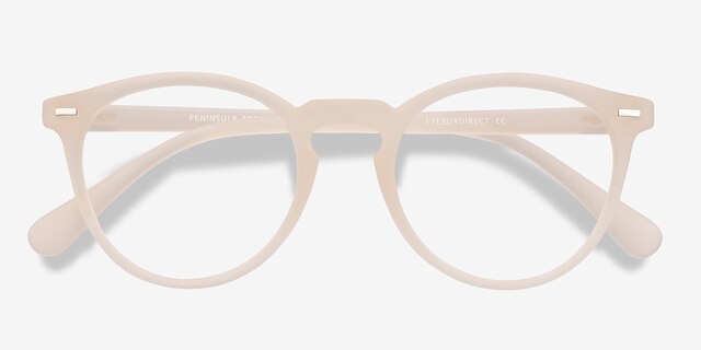Peninsula Matte White PlastiqueMontures de lunettes de vue d'EyeBuyDirect, Vue Rapprochée