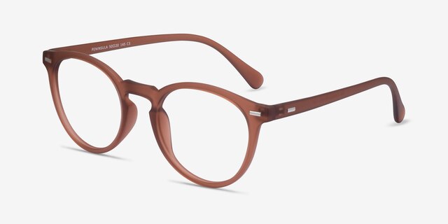 Peninsula Matte Redwood PlasticEyeglass Frames from EyeBuyDirect, Angle View