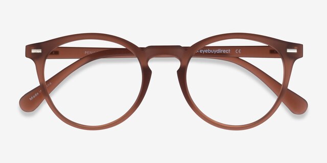 Peninsula Matte Redwood PlasticEyeglass Frames from EyeBuyDirect, Closed View