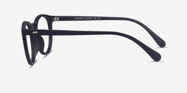 Peninsula Matte Navy PlastiqueMontures de lunettes de vue d'EyeBuyDirect, Vue de Côté