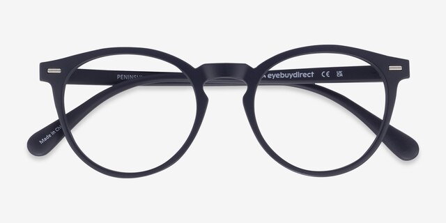 Peninsula Matte Navy PlastiqueMontures de lunettes de vue d'EyeBuyDirect, Vue Rapprochée