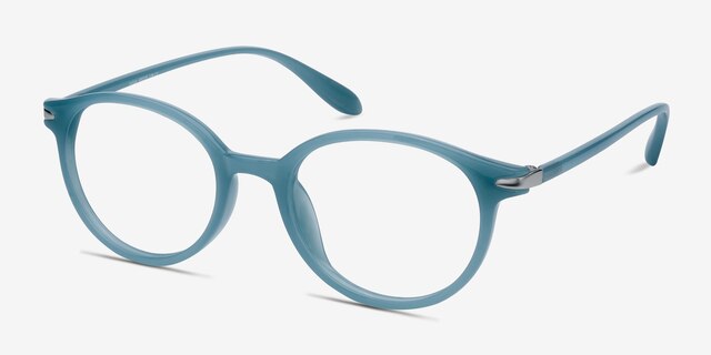 Indigo Blue PlasticEyeglass Frames from EyeBuyDirect, Angle View