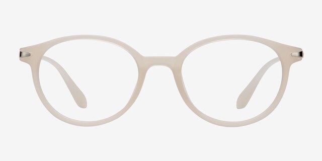 Indigo Clear White PlasticEyeglass Frames from EyeBuyDirect, Front View