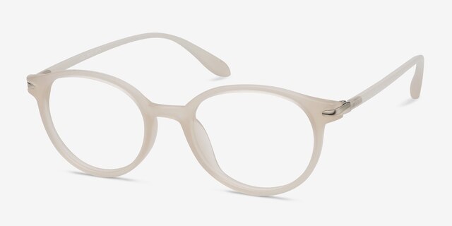 Indigo Clear White PlasticEyeglass Frames from EyeBuyDirect, Angle View