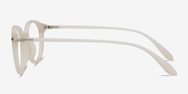 Indigo Clear White PlasticEyeglass Frames from EyeBuyDirect, Side View