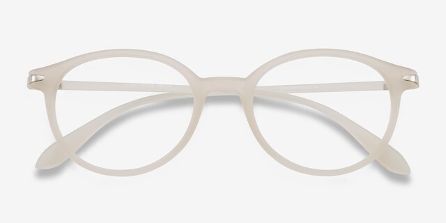 Indigo Clear White PlasticEyeglass Frames from EyeBuyDirect, Closed View