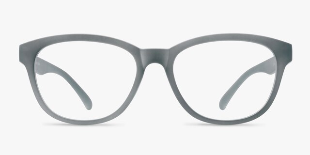 Caroline Matte Gray PlasticEyeglass Frames from EyeBuyDirect, Front View