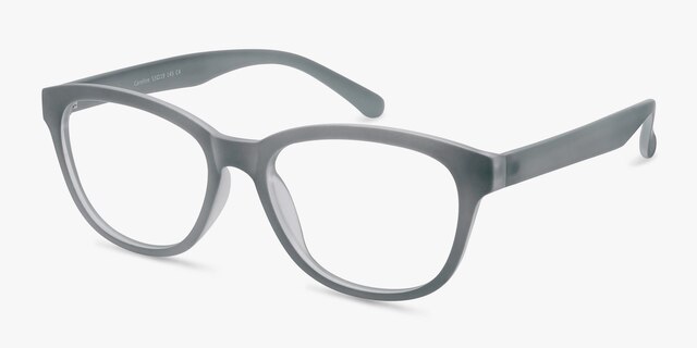 Caroline Matte Gray PlasticEyeglass Frames from EyeBuyDirect, Angle View