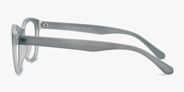 Caroline Matte Gray PlasticEyeglass Frames from EyeBuyDirect, Side View
