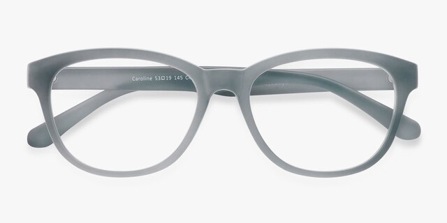 Caroline Matte Gray PlasticEyeglass Frames from EyeBuyDirect, Closed View