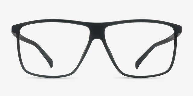 Deluxe Matte Black PlasticEyeglass Frames from EyeBuyDirect, Front View
