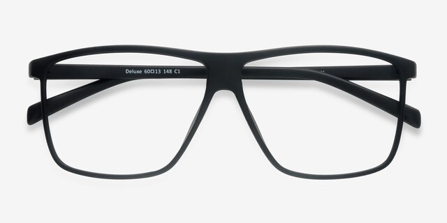 Deluxe Matte Black PlasticEyeglass Frames from EyeBuyDirect, Closed View