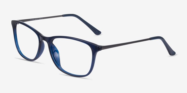 Oliver Navy PlasticEyeglass Frames from EyeBuyDirect, Angle View