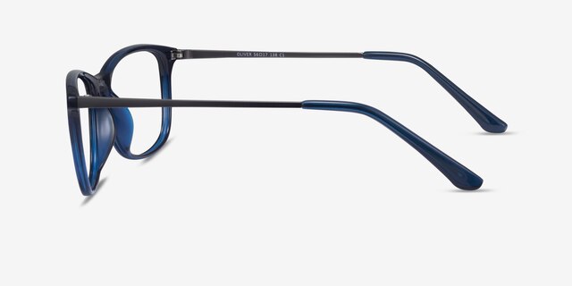 Oliver Navy PlasticEyeglass Frames from EyeBuyDirect, Side View