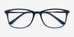 Oliver Bleu marine  Plastique Montures de lunettes de vue d'EyeBuyDirect, Vue Rapprochée