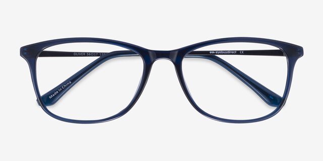 Oliver Navy PlasticEyeglass Frames from EyeBuyDirect, Closed View