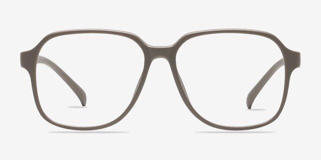 Chuckie Matte Gray PlasticEyeglass Frames from EyeBuyDirect, Front View