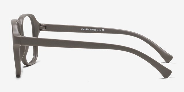 Chuckie Matte Gray PlasticEyeglass Frames from EyeBuyDirect, Side View