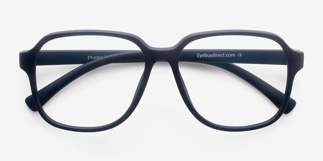 Chuckie Matte Navy PlasticEyeglass Frames from EyeBuyDirect, Closed View