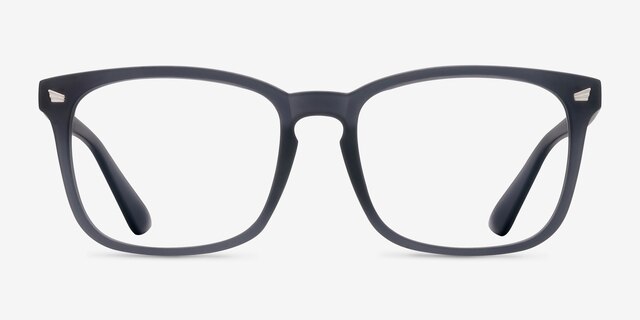 Uptown Matte Gray PlasticEyeglass Frames from EyeBuyDirect, Front View