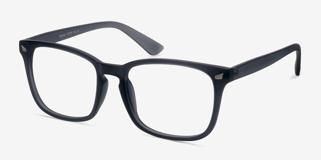 Uptown Matte Gray PlasticEyeglass Frames from EyeBuyDirect, Angle View