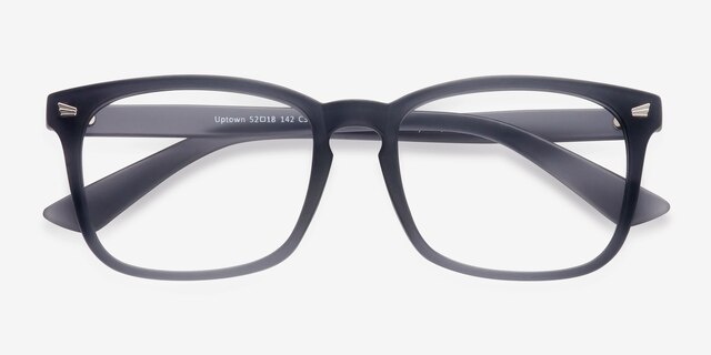 Uptown Matte Gray PlasticEyeglass Frames from EyeBuyDirect, Closed View